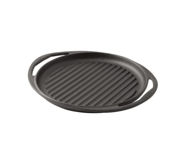 Lava Döküm Yuvarlak Izgara Tava, Metal Kulplu  28 cm Siyah