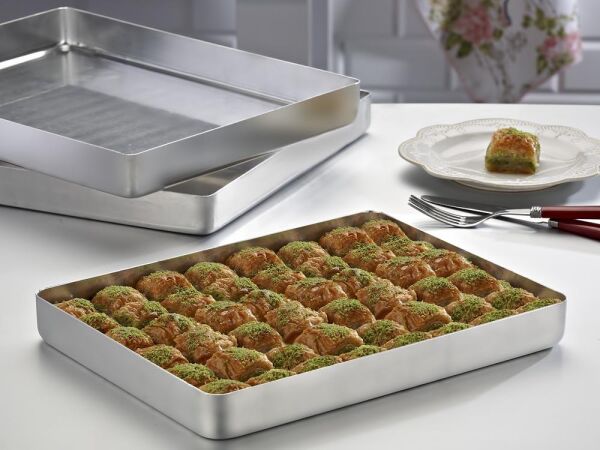 Alüminyum Baklava ve Börek Tepsisi 40x50x4 cm, 1400 gr