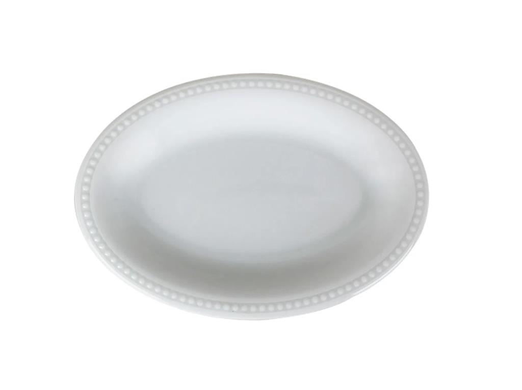 Porland 114217 Collet Beyaz Desen2 Kayık Tabak 16cm