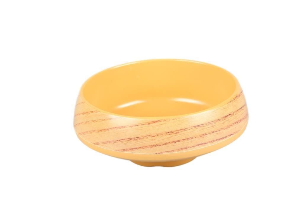 Globy Ahşap Desenli Yuvarlak Kase Sarı 15,6×15,6×6,5 Cm