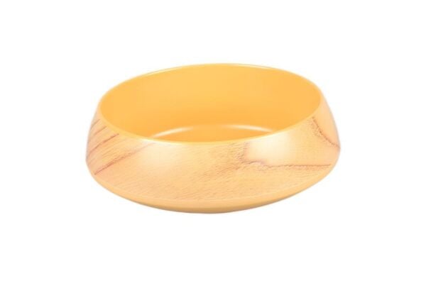 Globy Ahşap Desenli Yuvarlak Kase Sarı 21,7×21,7×8,4 Cm