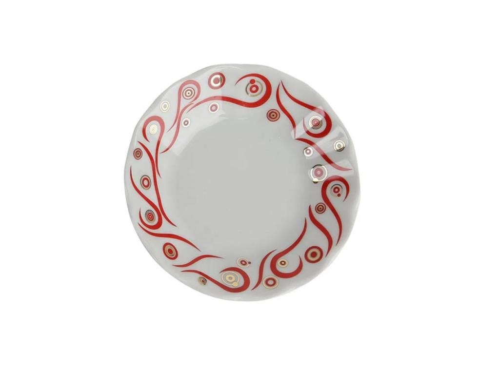 Porland 127912 Kırmızı Yakamoz Çay Tabağı 11cm 6 Adet