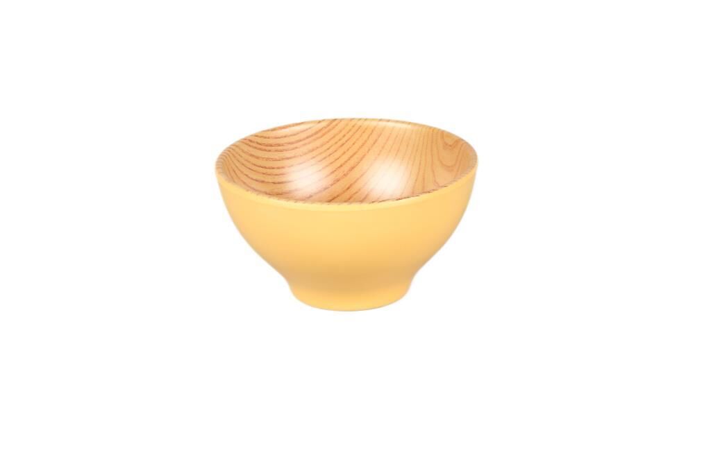 Globy Küçük Ahşap Desen Kase Sarı 12×6 Cm