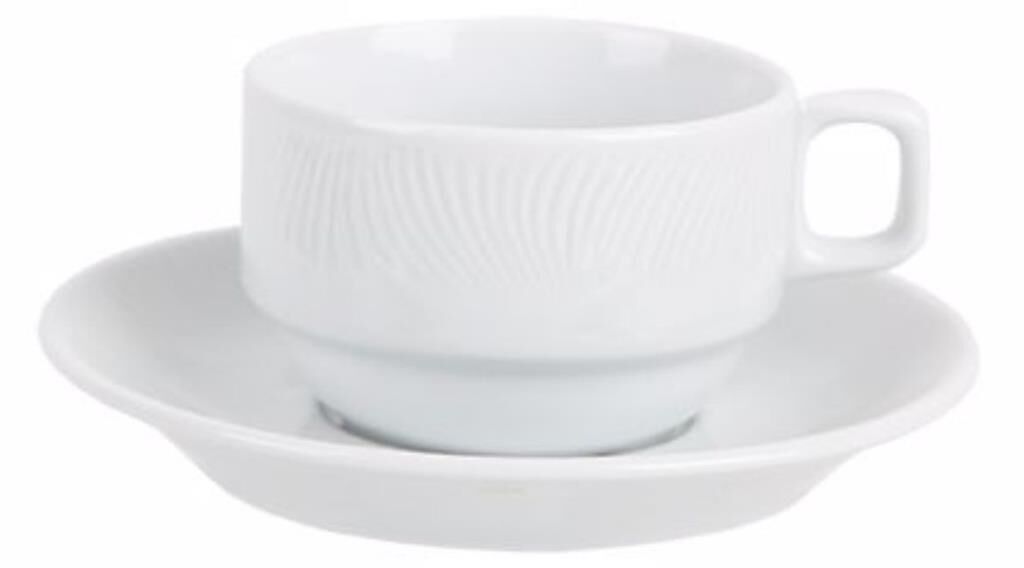 Porland 323307 Lara Beyaz Çay Fincanı 177 cc 6’lı