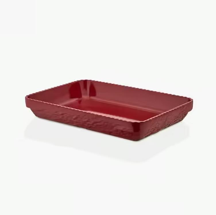 Külsan 21136.R – Olie Kırmızı Dikdörtgen Tabak Seti 35,6×24 cm Thermoset Melamin