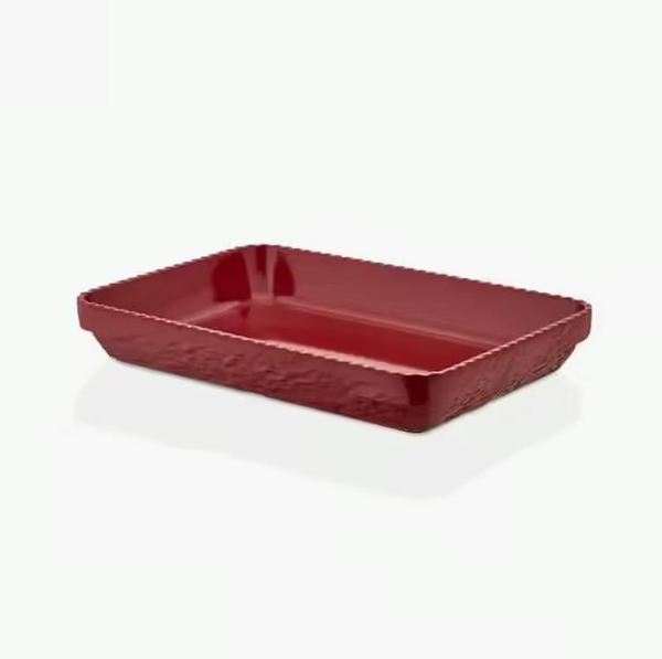 Külsan 21136.R – Olie Kırmızı Dikdörtgen Tabak Seti 35,6×24 cm Thermoset Melamin