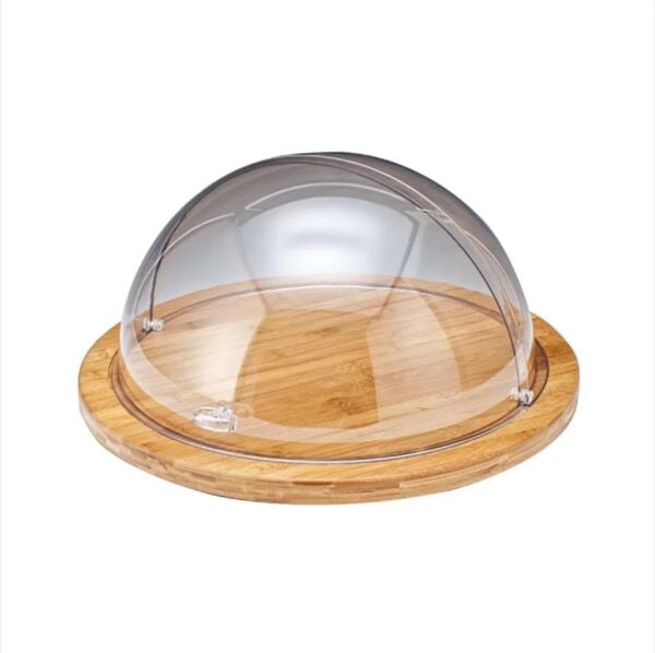 Zicco ZCP-519 Ahşap Altlıklı Kapaklı Yuvarlak Fanus, 38 cm