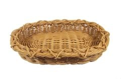 Globy Rattan Dokuma Plastik Oval Açıkbüfe Ekmek Sepeti, Ekmeklik 45x30 cm