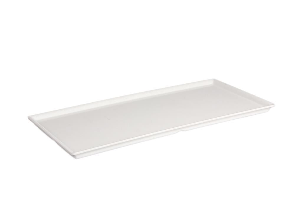Globy Açık Büfe Dikdörtgen Sunum Tabak Beyaz 51×24×2 Cm