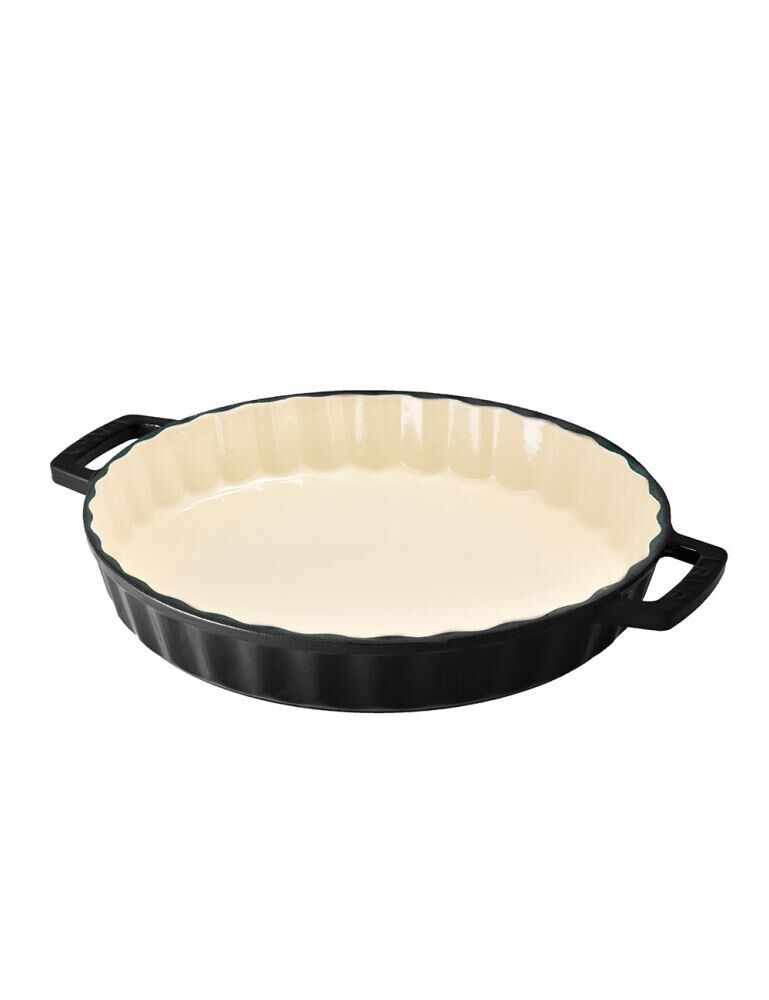 Lava Döküm Yuvarlak Tava, Tepsi 30 cm Siyah