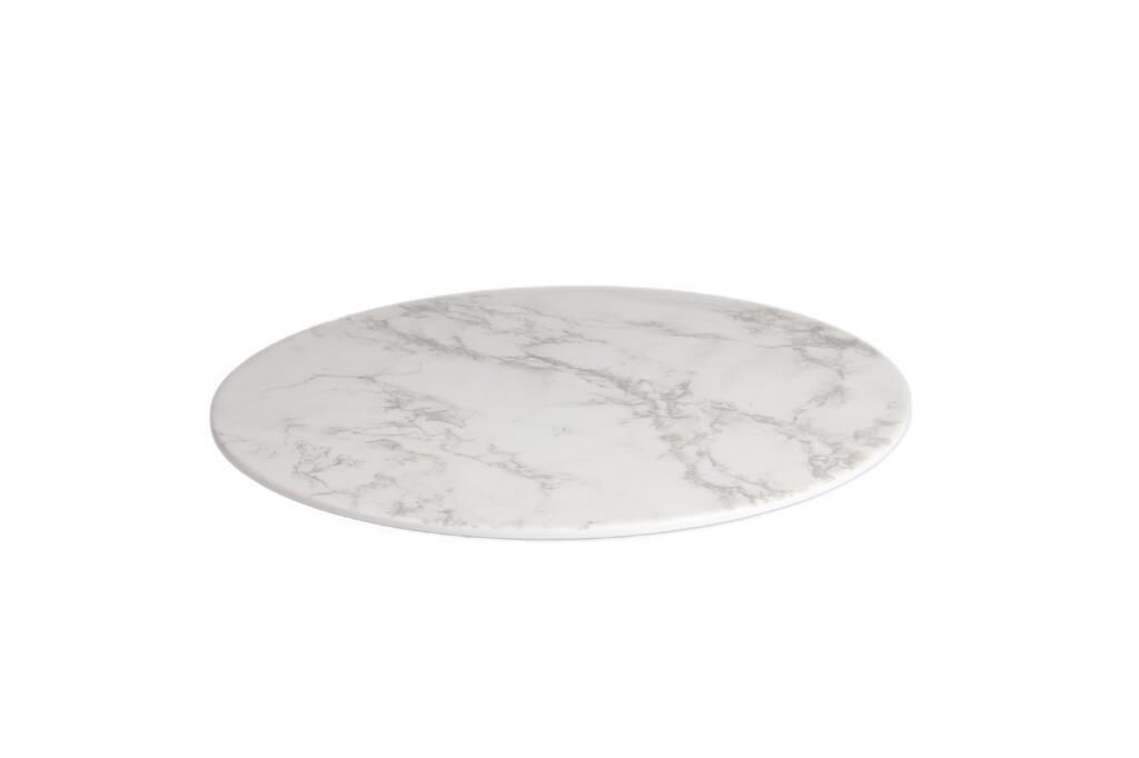 Globy Açık Büfe Mermer Desen Yuvarlak Sunum Tabak 33×2 Cm
