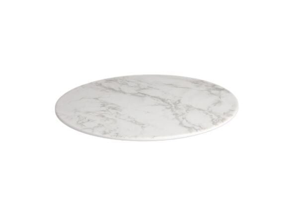 Globy Açık Büfe Mermer Desen Yuvarlak Sunum Tabak 33×2 Cm