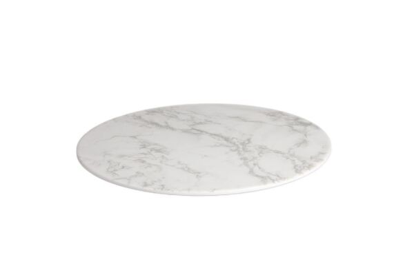 Globy Açık Büfe Mermer Desen Yuvarlak Sunum Tabak 33×2 Cm