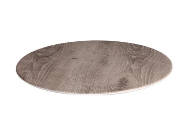 Globy Açık Büfe Ahşap Desen Yuvarlak Sunum Tabak 41×2 Cm