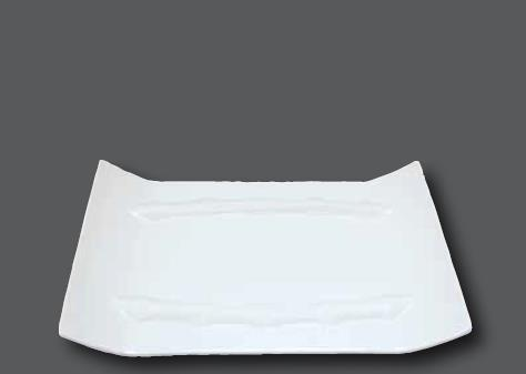 Globy Açık Büfe Melamin Tabak Beyaz 35,5x24x3,6 cm