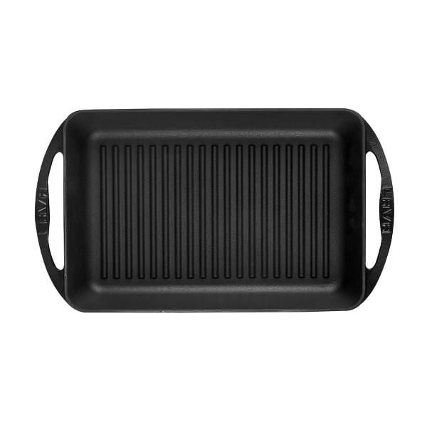 Lava Döküm Dikdörtgen Izgara Tava, Metal Kulplu 22x32 cm