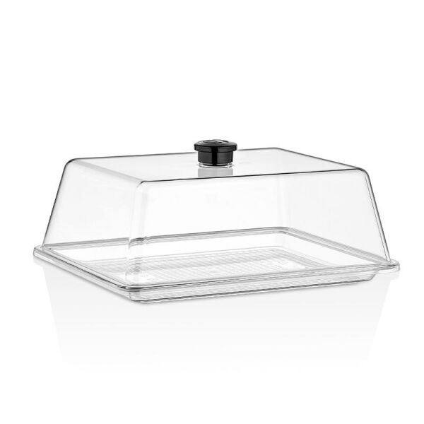 GastroPlast GF-16 Polikarbon Fanus, 20x26 cm, Siyah Kulplu