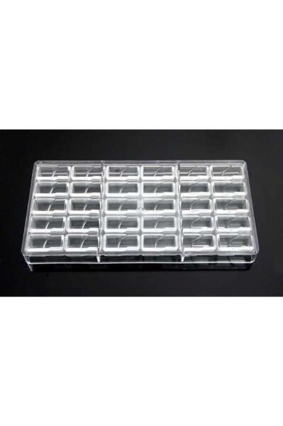 Globy Polikarbon Dikdörtgen Çikolata Kalıbı 21x28 mm 30'lu