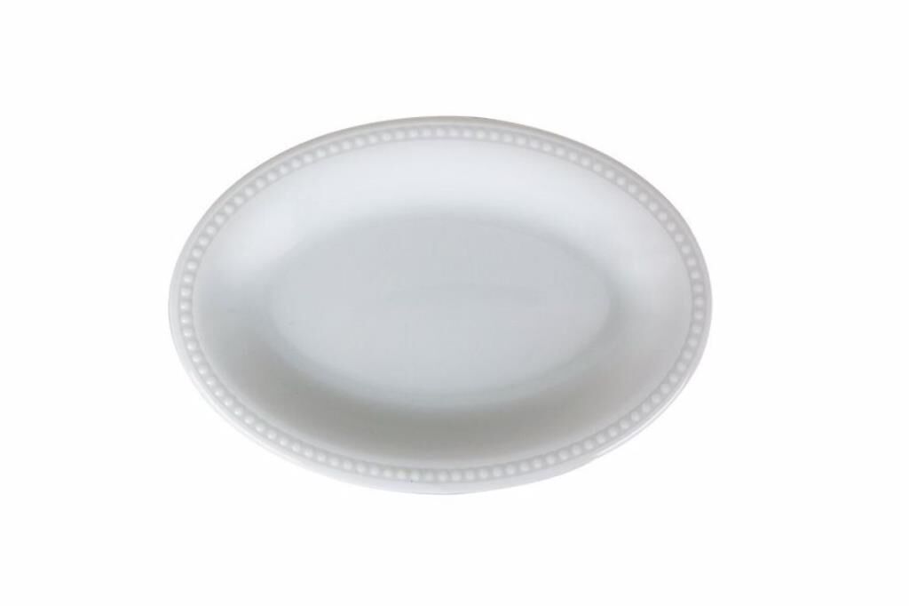 Porland Collet Beyaz Desen 2 Kayık Tabak 16 cm 6 Adet
