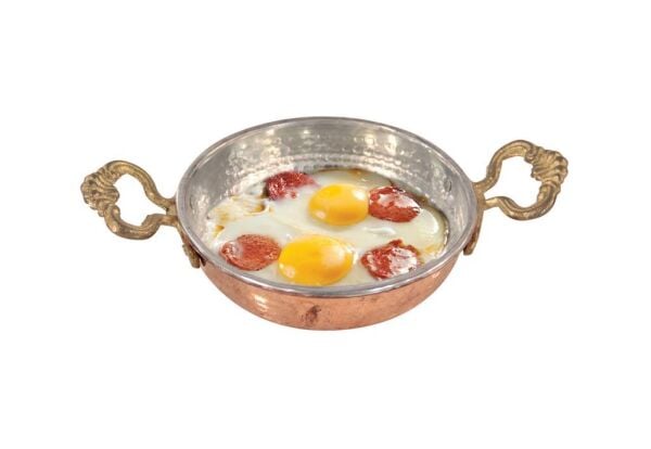 Bakır Yumurta Sahanı 20 cm - El İşçiliği