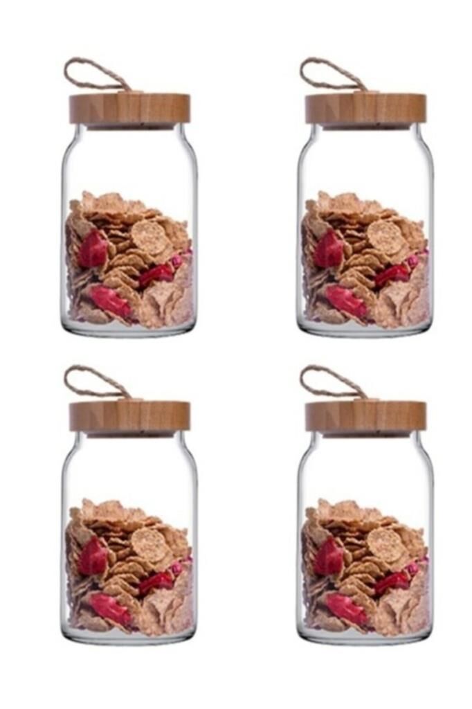 Paşabahçe Woody Bambu Kapaklı Kavanoz 860 cc 4'lü