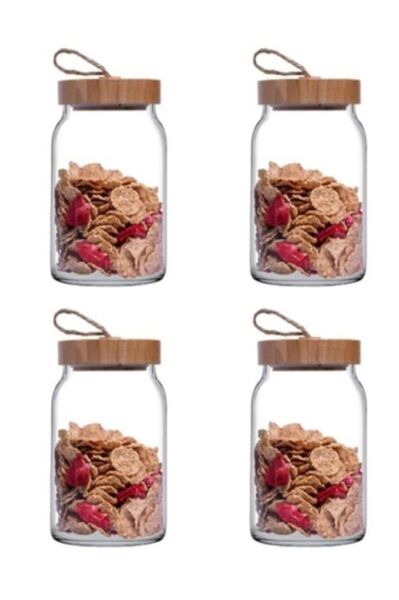 Paşabahçe Woody Bambu Kapaklı Kavanoz 860 cc 4'lü