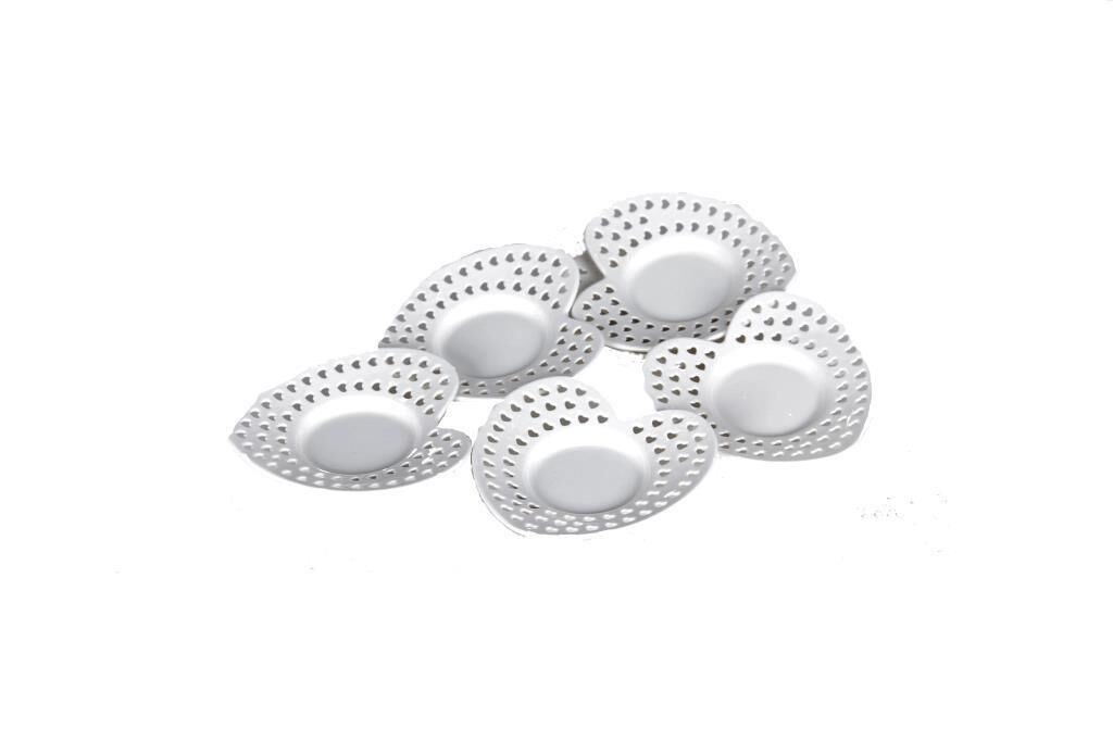 Cooker Porselen Çay Tabağı 6'lı Set Kalpli