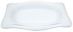 Globy Açık Büfe Melamin Tabak Beyaz 50x36x6 cm