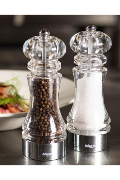Bisetti Perugia Akrilik Tuz Değirmeni Şeffaf 18 cm