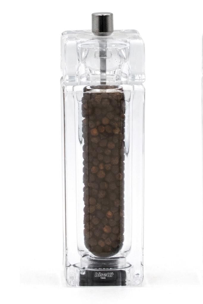 Bisetti Como Akrilik Karabiber Değirmeni Şeffaf 14,5 cm