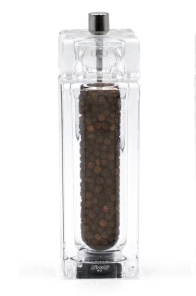 Bisetti Como Akrilik Karabiber Değirmeni Şeffaf 14,5 cm