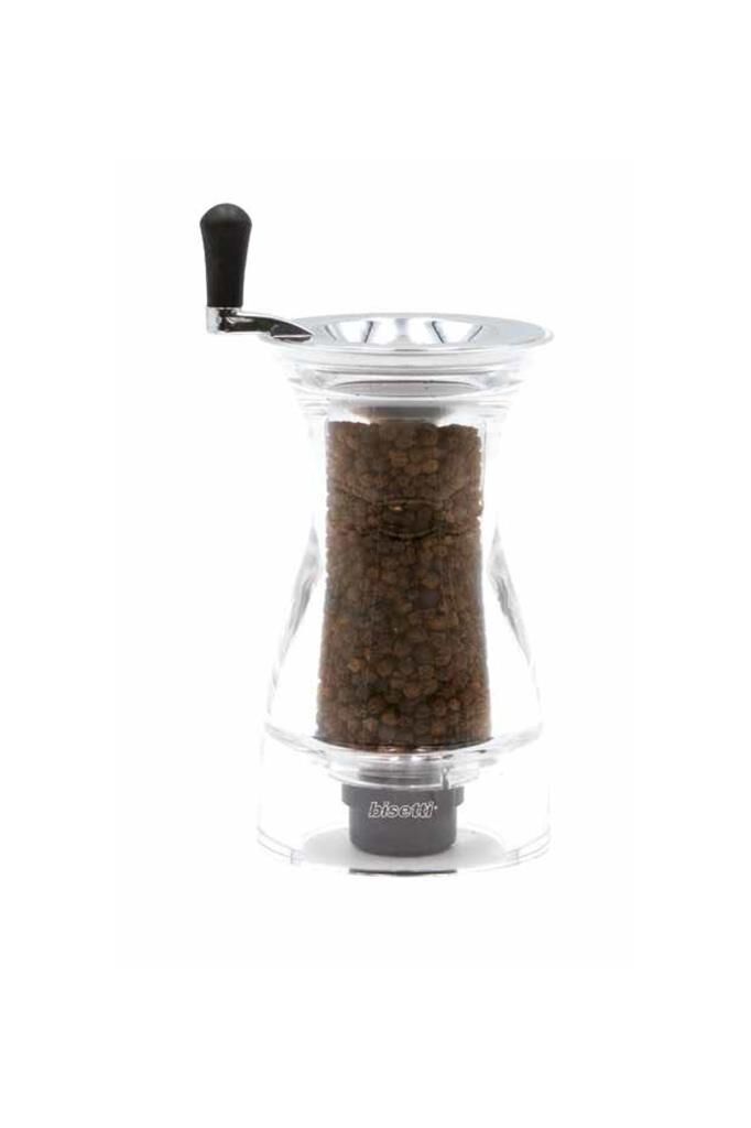 Bisetti Pesaro-Urbino Akrilik Karabiber Değirmeni Şeffaf 17,5 cm