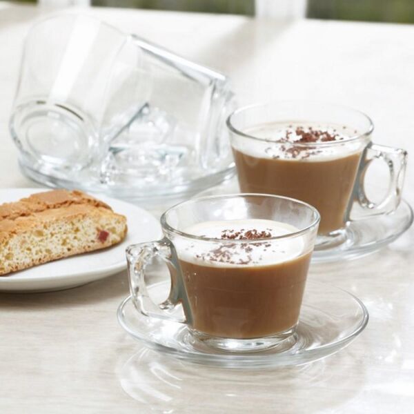 Paşabahçe 97301 Vela Espresso Fincanı Tabaklı 80 cc 6'lı