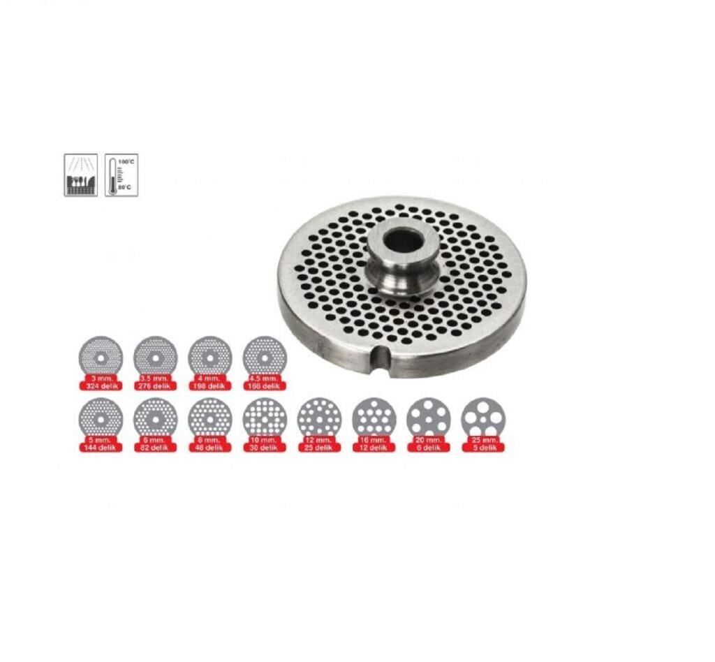 Salvador Paslanmaz No 22/10 mm Kıyma Makinesi Aynası,Kıyma Makinesi Süzgeci