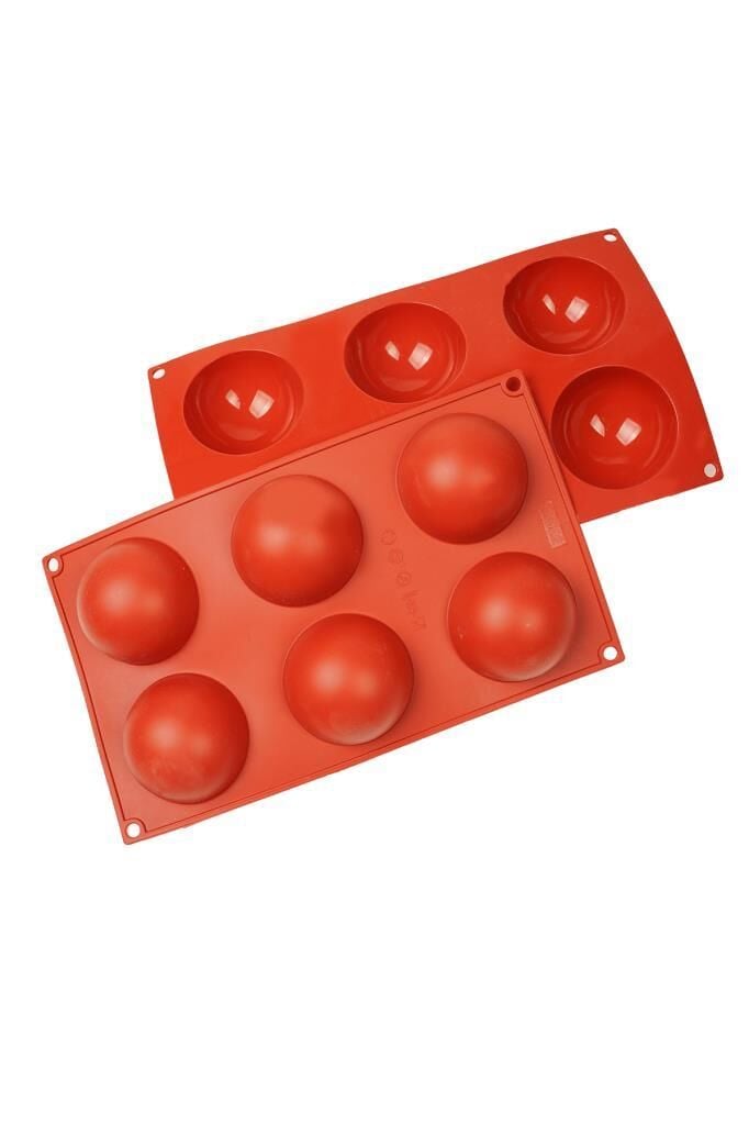 Globy Silikon Yarım Küre Desenli Kek Kalıbı,Muffin Kalıbı 6'lı