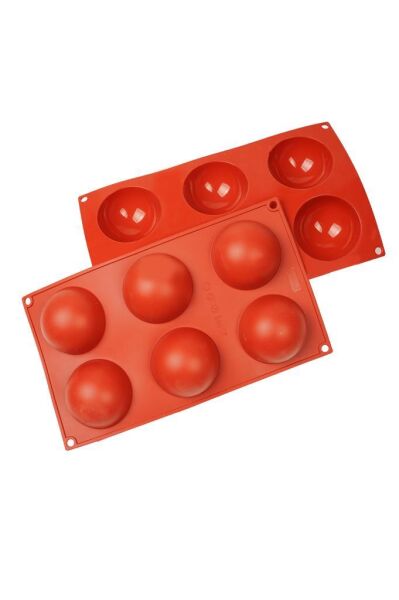 Globy Silikon Yarım Küre Desenli Kek Kalıbı,Muffin Kalıbı 6'lı