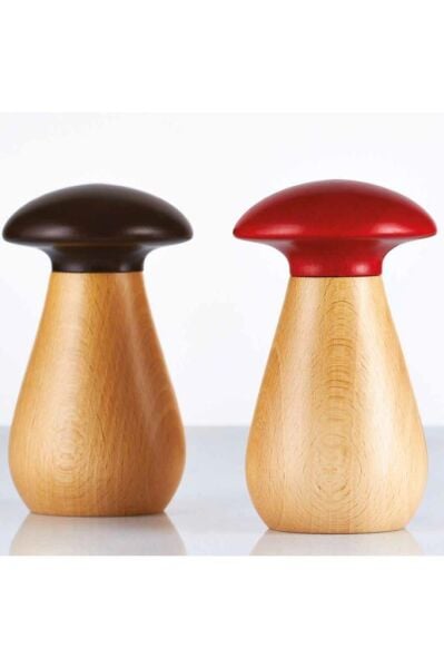Bisetti Mantar Baharat Değirmeni Kırmızı 13,5 cm