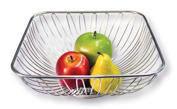 Globy Çelik Kare Tel Meyvelik - Kare Sepet 40x40 cm