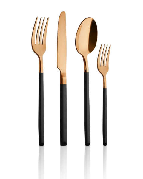 Aryıldız Soho Prestige Siyah Bronz 24 Parça Çatal Kaşık Bıçak Takımı