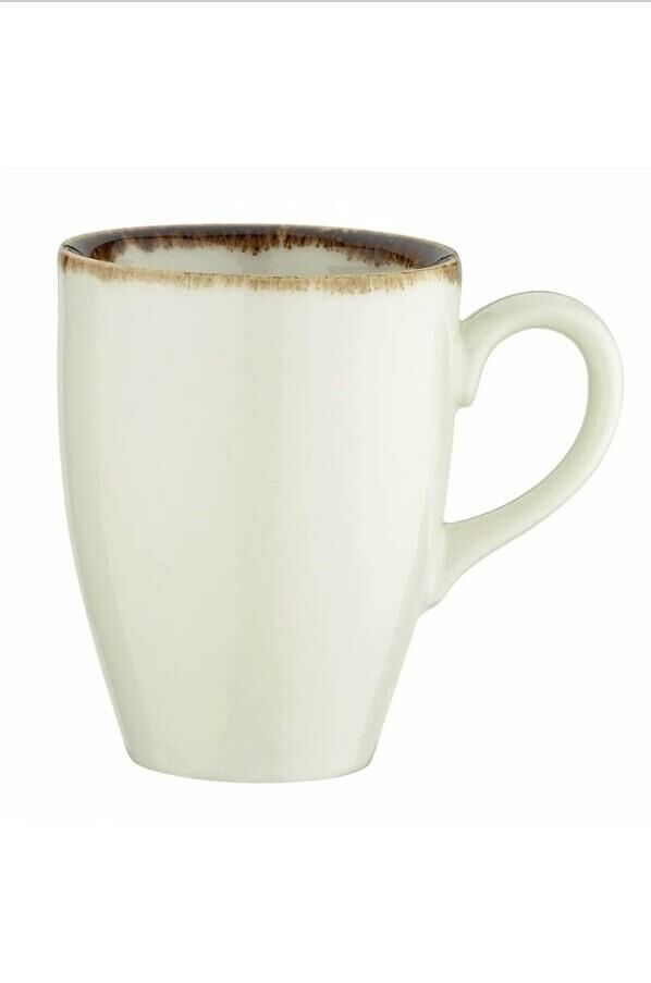 Kütahya Porselen Bone Atlantis Lima Mug Bardak, Kupa Krem 240 cc