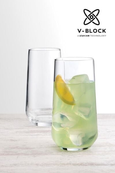 Paşabahçe 420015 V-Block Antimikrobiyal Allegra Meşrubat Bardağı 470 cc 6'lı