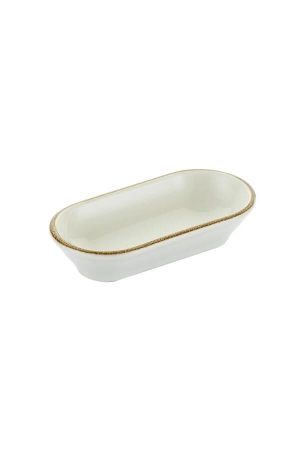 Kütahya Porselen Bone O Fıne Dınıng 16 cm Oval Kase Krem Fılelı 6'lı