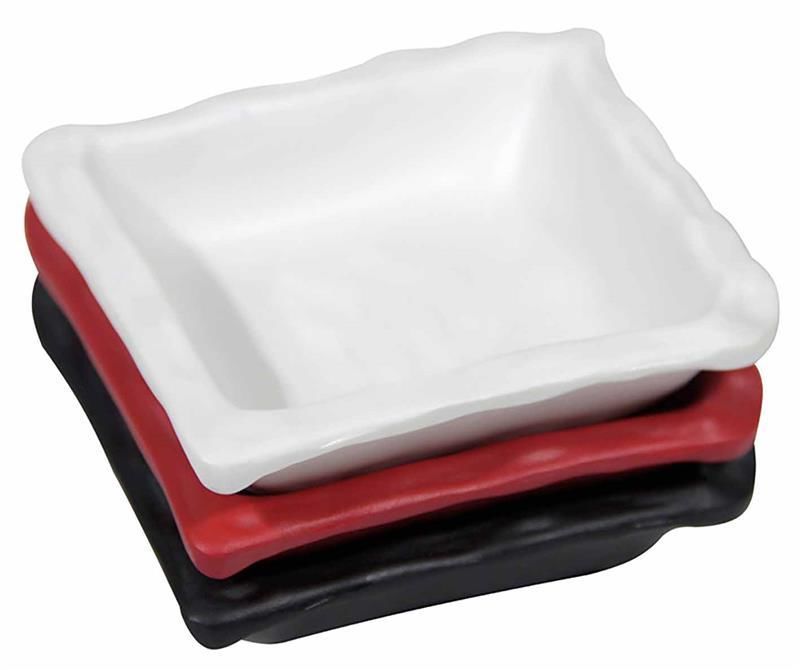Globy Melamin Mini Kare Tabak Beyaz 9x9 cm 6'lı