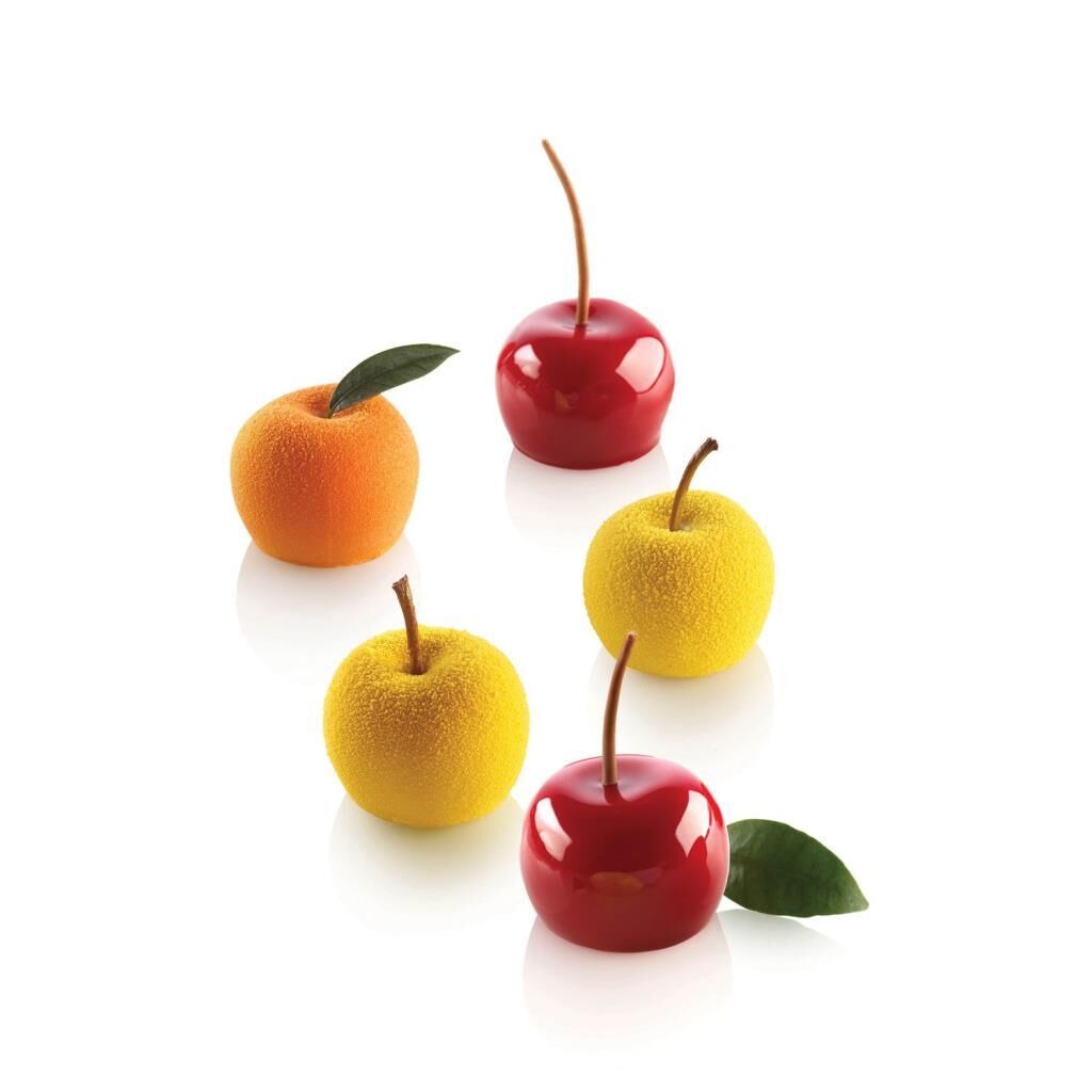 Silikomart MELA,CILIEGIA & PESCA 30 Elma,Kiraz ve Şeftali Silikon Kek Kalıbı 15'li