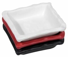 Globy Melamin Mini Kare Tabak Siyah 9x9 cm 6'lı