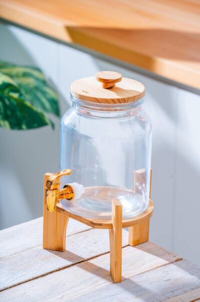 Acar Bambu Standlı Cam Sebil 3 Lt