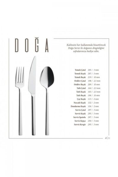Lugga Doğa Model 18/10 Tatlı Bıçağı 12 Adet