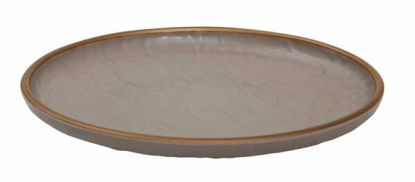 Globy Açık Büfe Yuvarlak Servis Sunum Tabağı Gold 28x28x3,2 cm