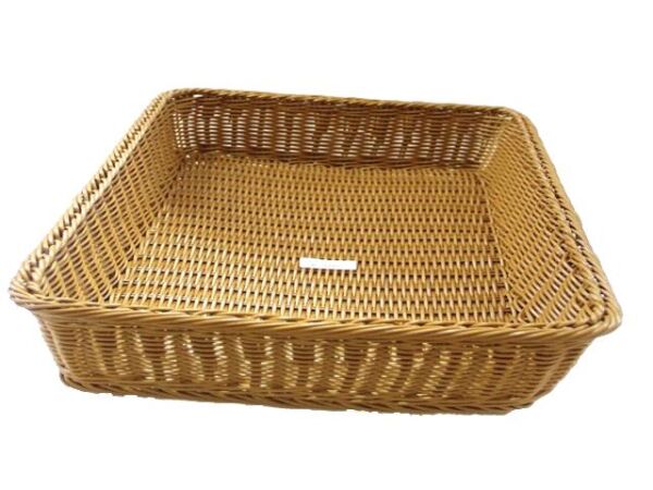 Globy Rattan Dokuma Plastik Dikdörtgen Açıkbüfe Ekmek Sepeti, Ekmeklik 59.5x44.5 cm