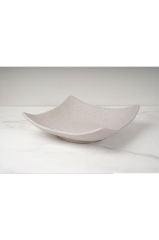 Globy Melamin Açık Büfe Sunum Tabak Kare Açık Gri 24.5x24.5x7 cm